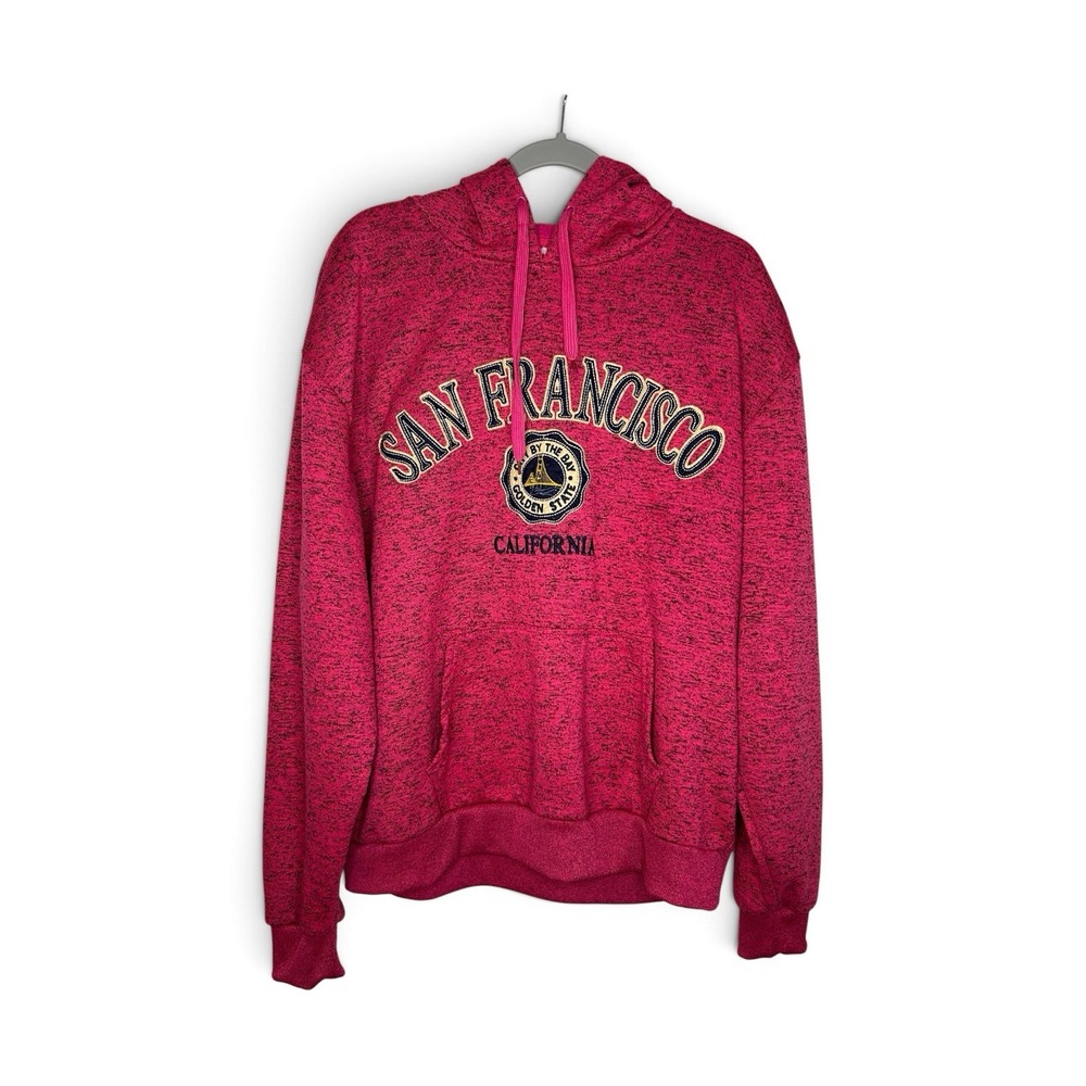 San Francisco Hoodie Womens XL Hot Pink Fleece Pullover Sweatshirt DIMCO